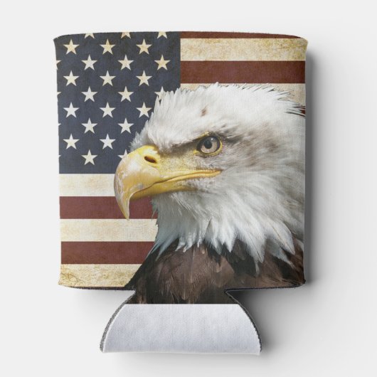アメリカ国旗にハゲのヴィンテージ 缶クーラー (裏面)