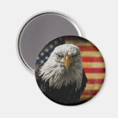 アメリカ国旗にハゲグランジワシ マグネット (正面/裏面)