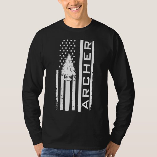 アメリカ国旗に射手の愛 Tシャツ (正面)