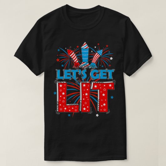 アメリカ国旗に火をつけようかわいい花火の愛国心4th tシャツ (デザイン正面)