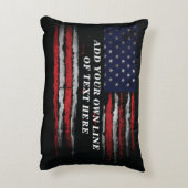 アメリカ国旗に独自の文字をグランジ追加する アクセントクッション (裏面(縦))