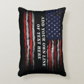 アメリカ国旗に独自の文字をグランジ追加する アクセントクッション (正面(垂直))