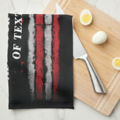 アメリカ国旗に独自の文字をグランジ追加する キッチンタオル (四つ折り)