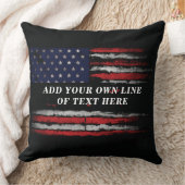 アメリカ国旗に独自の文字をグランジ追加する クッション (ブランケット)