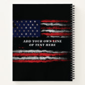 アメリカ国旗に独自の文字をグランジ追加する ノートブック (裏面)