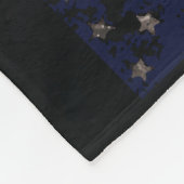 アメリカ国旗に独自の文字をグランジ追加する フリースブランケット (角)