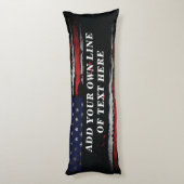 アメリカ国旗に独自の文字をグランジ追加する ボディピロー (裏面 (縦))