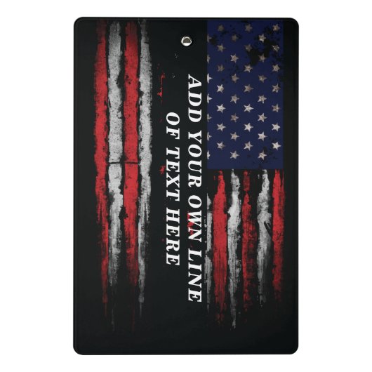 アメリカ国旗に独自の文字をグランジ追加する ミニクリップボード (裏面)