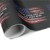 アメリカ国旗に独自の文字をグランジ追加する ラッピングペーパー (ロールコーナー)