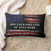 アメリカ国旗に独自の文字をグランジ追加する ランバークッション (ブランケット)