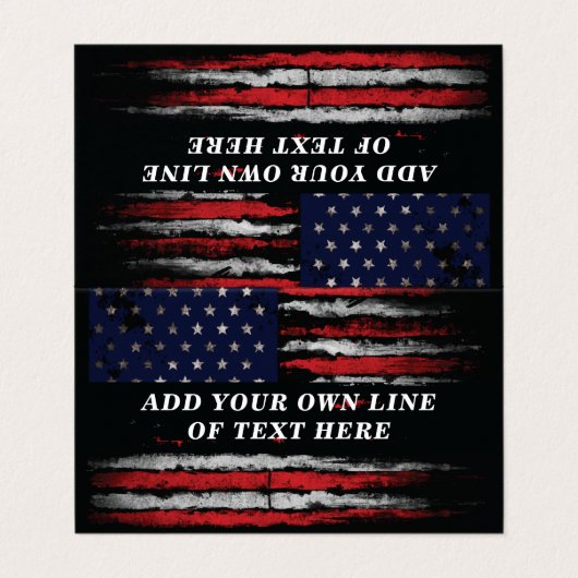 アメリカ国旗に独自の文字をグランジ追加する 名刺 (外部フラット)