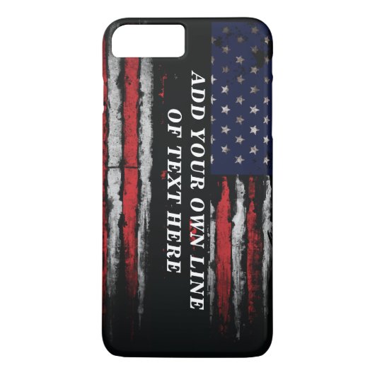 アメリカ国旗に独自の文字をグランジ追加する Case-Mate iPhoneケース (裏面)