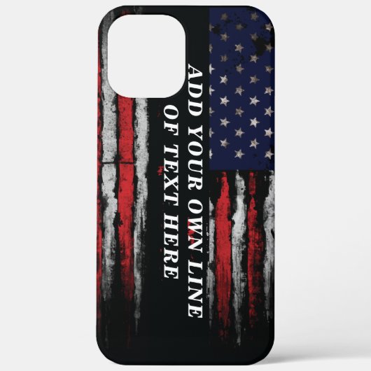 アメリカ国旗に独自の文字をグランジ追加する Case-Mate iPhoneケース (裏面)