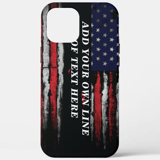 アメリカ国旗に独自の文字をグランジ追加する Case-Mate iPhoneケース (裏面)