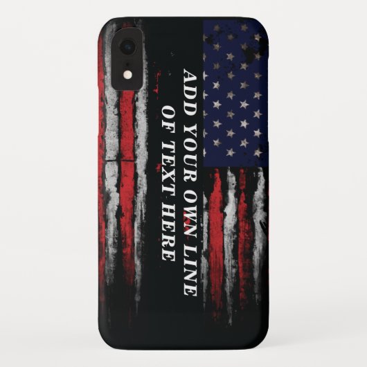 アメリカ国旗に独自の文字をグランジ追加する Case-Mate iPhoneケース (裏面)