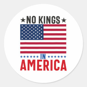 アメリカ国旗に王がいないから民主主義救に抗議4 ラウンドシール