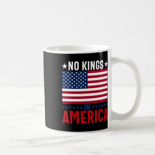 アメリカ国旗に王がいないから民主主義救に抗議5 コーヒーマグカップ (右)