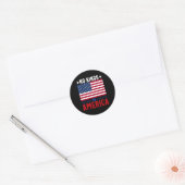 アメリカ国旗に王がいないから民主主義救に抗議5 ラウンドシール (封筒)
