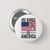 アメリカ国旗に王がいないから民主主義救に抗議6 缶バッジ (正面&裏面)