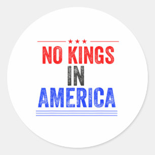 アメリカ国旗に王がいないから民主主義救に抗議7 ラウンドシール