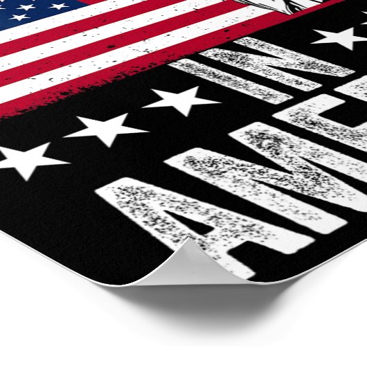 アメリカ国旗に王がいないから民主主義救に抗議9 ポスター (角)