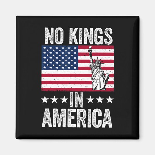 アメリカ国旗に王がいないから民主主義救に抗議9 マグネット (正面)