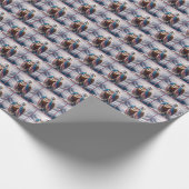 アメリカ国旗に覆われたハゲ・イーグル ラッピングペーパー (角)