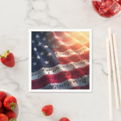 アメリカ国旗に記された音符 スタンダードカクテルナプキン (インサイチュ)