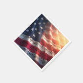 アメリカ国旗に記された音符 スタンダードカクテルナプキン (角)