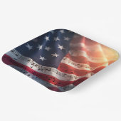 アメリカ国旗に記された音符 ペーパープレート (傾斜あり)