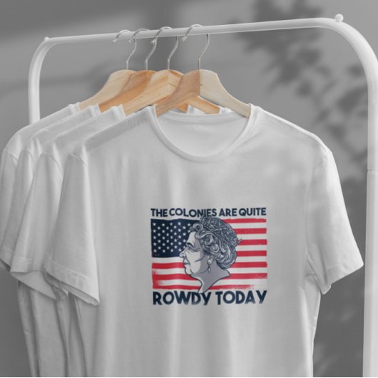 アメリカ国旗に輝くイギリスの女王 Tシャツ