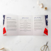 アメリカ国旗のお祝いライフ・フォト・コラージュ 三つ折りプログラム (内部)