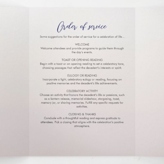 アメリカ国旗のお祝いライフ・フォト・コラージュ 三つ折りプログラム (内部中)