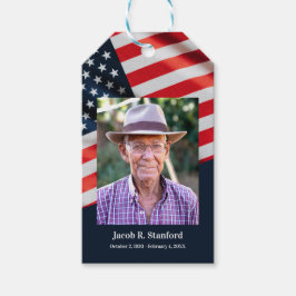 アメリカ国旗のお祝い・オブ・ライフ・サンキュー ギフトタグ