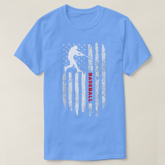 アメリカ国旗のアパレルヴィンテージ野球 Tシャツ (デザイン正面)