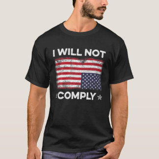 アメリカ国旗のアメリカを逆さまに守らないおもしろい Tシャツ