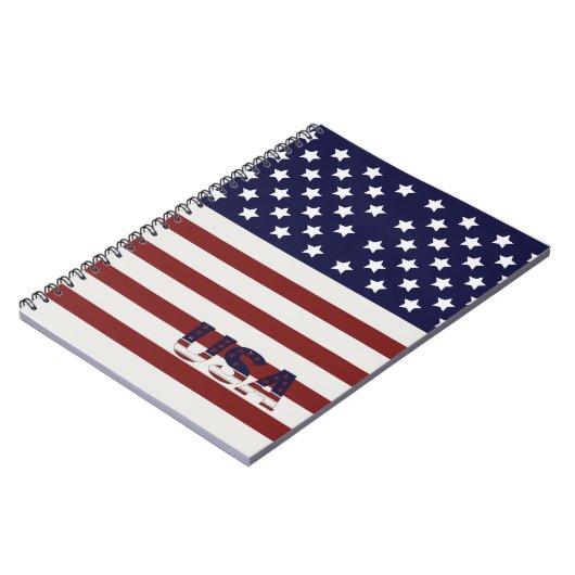 アメリカ国旗のアメリカ合衆国パターン ノートブック (左側)