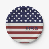 アメリカ国旗のアメリカ合衆国パターン ペーパープレート (正面)