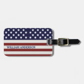 アメリカ国旗のアメリカ合衆国パターン ラゲッジタグ (正面横)