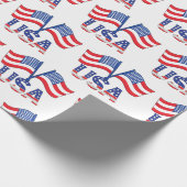 アメリカ国旗のアメリカ合衆国パターン ラッピングペーパー (角)