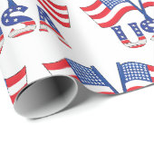 アメリカ国旗のアメリカ合衆国パターン ラッピングペーパー (ロールコーナー)
