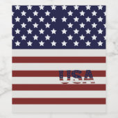 アメリカ国旗のアメリカ合衆国パターン ワインラベル (シングルラベル)