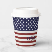 アメリカ国旗のアメリカ合衆国パターン 紙コップ (正面)