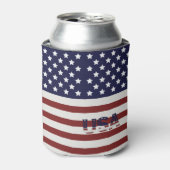 アメリカ国旗のアメリカ合衆国パターン 缶クーラー (缶正面)