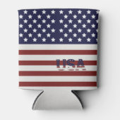 アメリカ国旗のアメリカ合衆国パターン 缶クーラー (正面)