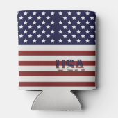 アメリカ国旗のアメリカ合衆国パターン 缶クーラー (裏面)