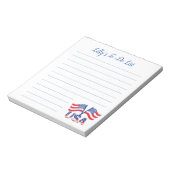 アメリカ国旗のアメリカ合衆国リスト ノートパッド (回転)