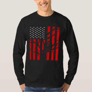 アメリカ国旗のアルボリ男性へスカッコいいツリー Tシャツ