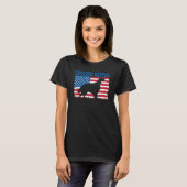 アメリカ国旗のイギリスのセッター Tシャツ (正面フル)