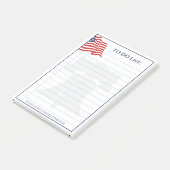 アメリカ国旗のイラストレーション，行進リストへ ポストイット (アングル)